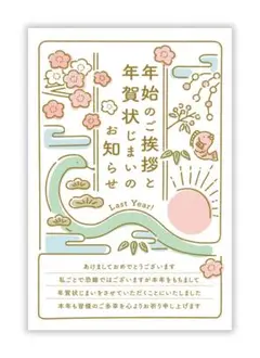 年賀状じまい2025（新年お知らせ）私製10枚入り特選デザイナーズ パピレイ