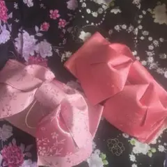花柄浴衣2枚150cm・ピンク帯１の3点セット(帯１おまけ付きで４点になります)