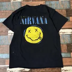 ビンテージ　古着　NIRVANA ニルヴァーナ　バンド　メンズ　半袖tシャツ　黒