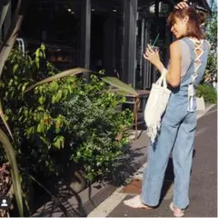 新品♪searoomlynn☆レースアップデニムサロペット