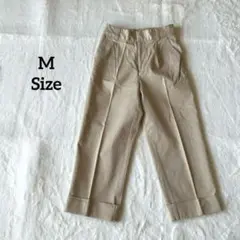 シンプリシテェ　クロップドワイドパンツ　コットンチノ　ストレッチ　ベージュ　M