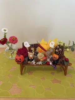 ハロウィン置き物　ハンドメイド　くつろぐハロウィン