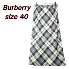 【美品】Burberry　チェックウールスカート　マルチカラー40