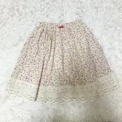 森ガール　フェアリーグランジ　花柄裾レーススカート
