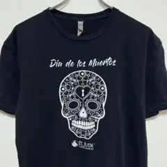 スカル死者の日US古着デザイン性・雰囲気・配色・柄 ◎グッドプリントTシャツ