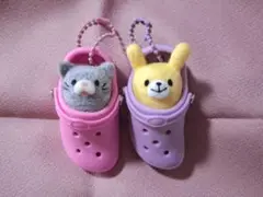 クロックスに入ったねこ・うさぎ キーホルダー