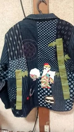 襤褸　古布　藍染　絣　刺し子ジャケット　　舌切り雀