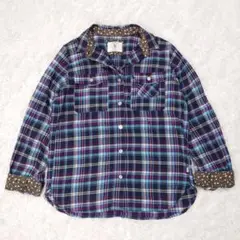 ⭐︎美品⭐︎ AIGLE エーグル 長袖シャツ ネルシャツ チェック柄 花柄