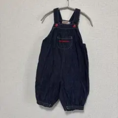 ミキハウス ロゴ刺繍入り オーバーオール サロペット 80 90