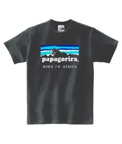 【パロディ黒XL】5ozパパゴリラTシャツ面白いおもしろうけるプレゼント