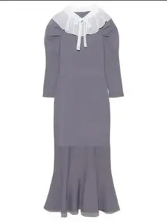 snidel プリーツカラーニットワンピース