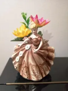 レア レフトン レディー 花器 花瓶 什器 ビンテージ ハンド オブジェ 置物