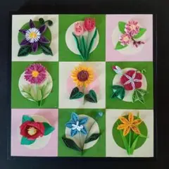 クイリングアート 花の立体壁飾り