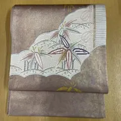 ［4929］袋帯 草花網代文様 銀彩 六通 正絹 着物 フォーマル 4929］袋帯 草花網代文様 銀彩 六通 正絹 着物 フォーマル