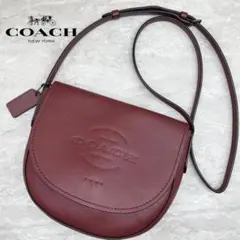 美品✨ チャーム付 コーチ ショルダーバッグ ハドソン 型押し
