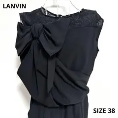 【美品】LANVIN ランバンオンブルー　オールインワン　黒　バック上部レース