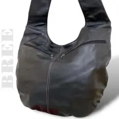 美品 BREE ブリー ワンショルダーバッグ オールレザー ブラック ビジネス