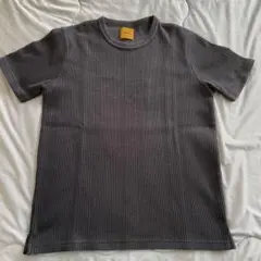 gim リブ編み 紺色Tシャツ 半袖