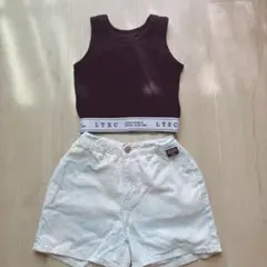 デニムショートパンツ&トップス　ラブトキシック130.140