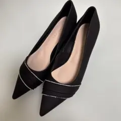 未使用✨パンプス 24cm ブラック フォーマル 結婚式 パーティー ビジュー
