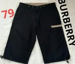 79【バーバリーブラックレーベル】ハーフパンツ ノバチェック BURBERRY黒