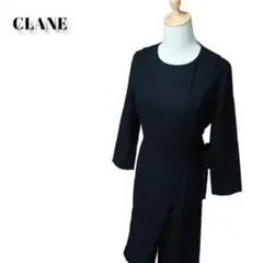 CLANE クラネ 松本恵奈 【ウールベルテッドオールインワン】 日本製 黒 2