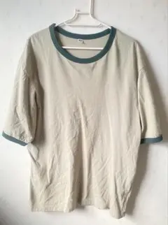 ユニクロ Tシャツ　グリーン　 半袖　綿　Lサイズ