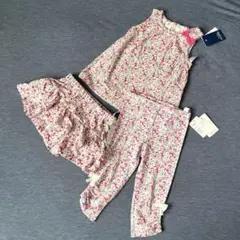 花柄タンクトップ　ショートパンツ　8分丈パンツ　3点セット　サイズ95 西松屋