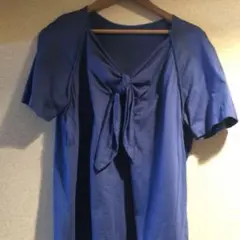 ミスクロエ　ヴィンテージ　ブルー　リボン　前結び 半袖Tシャツ