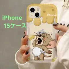 iPhone15用 スマホケース クリア トムとジェリー 新品 匿名 即購入OK