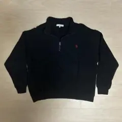 U.S POLO ASSN. 黒 ハーフジップ トレーナー