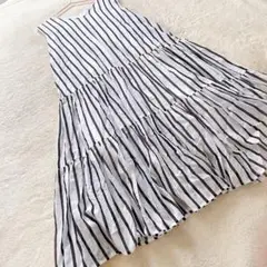 【Dignite collier】ディニテコリエ　ストライプノースリーブワンピ