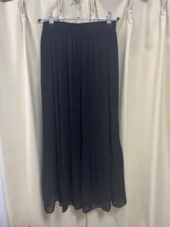 nikoand... ロングスカート ドット　ブラック　シフォン　プリーツ