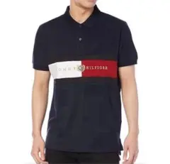 送料無料 新品 TOMMY HILFIGER ストライプ ポロシャツ XL
