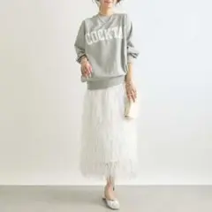 【新品】RIVE DROITE シアーフェザースカート