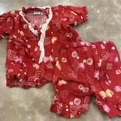 赤い金魚柄甚平 80cm
