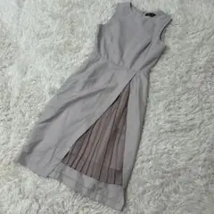 【c5631】ワンピース 膝丈　ノースリーブ　バックファスナー