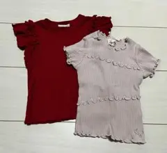 フリル付きトップス 2枚セット