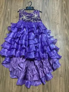 【発表会ドレス】紫フリル 160サイズ