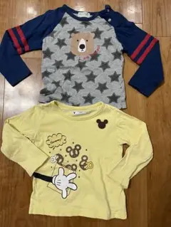 PAKA PAKA 95cm 長袖Tシャツ 2枚セット　ベルメゾン ミッキー