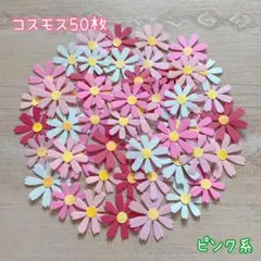 341 クラフトパンチ　コスモス　50枚　秋　グリーティングカード　アルバム　花