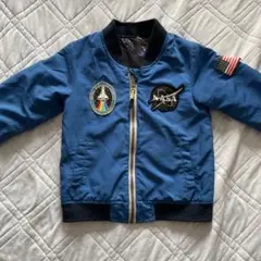 リバーシブル　NASAロゴ付き青いジャケット