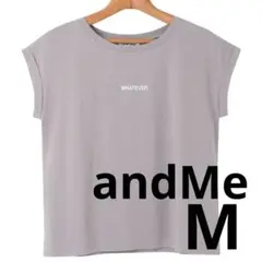 andMe　WHATEVER　エンブロイダリーロゴフレンチスリーブTシャツ