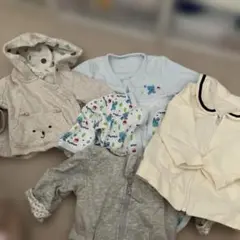 【5枚】ベビー服 ロンパース　パーカー　セット