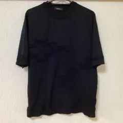 コムサイズム　COMME CA ISM 黒の立体模様半袖Tシャツ Mサイズ