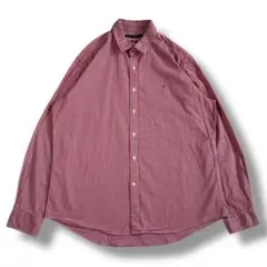 F585　【即購入OK】　TOMMY HILFIGER　長袖シャツ　XL　レッド