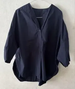 items urbanresearchネイビー 五分袖 シャツ ルーズフィット