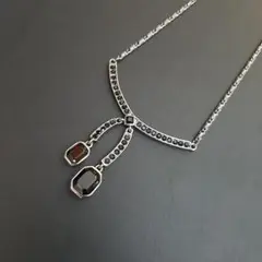 【極美品】GIVENCHY ジバンシー ネックレス レディース オニキス ロゴ