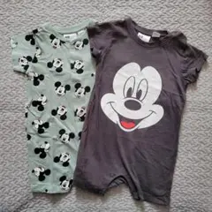 H&M ミッキーマウス ロンパース　70～80cm　6－9m　2点セット