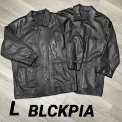 BLACKPIA/黒 レザー カバーオール /Lセット2点